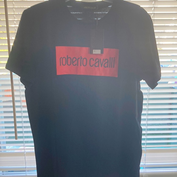 Men’s Roberto Cavalli T-shirt size XL Black and red - Picture 1 of 5